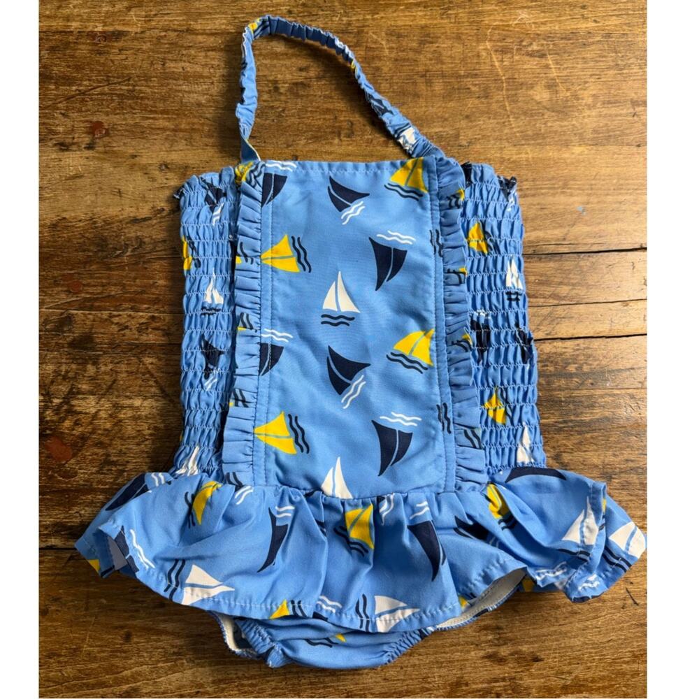 Rachel Riley Sailboat Ruched Swimsuit size 2